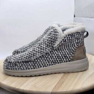 Womens Size 8 - Hey Dude Boots Shoes Denny Sleet Gray Faux Fur Ankle Booties
